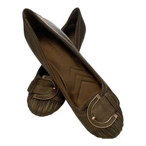 Andrew Geller Wedges SIZE 8.5 M US Women's Brown Gold Buckle Comfort Dress Shoes